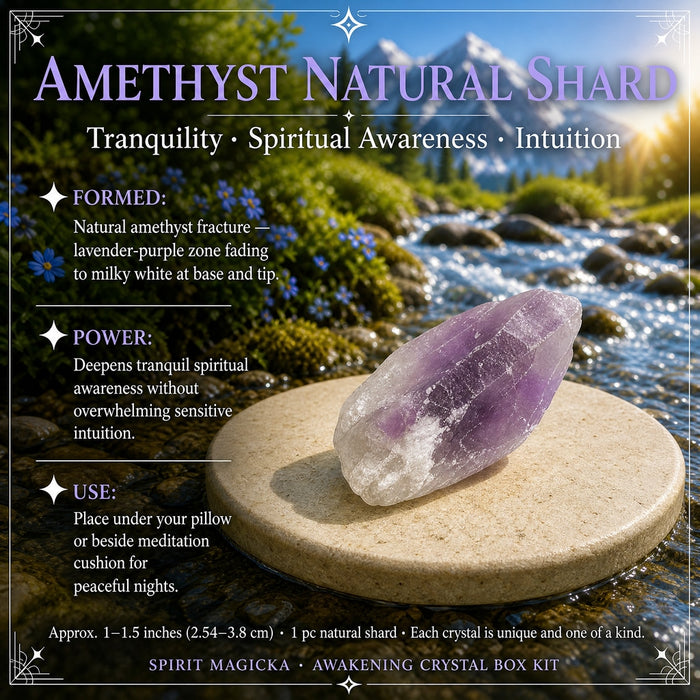 Natural amethyst shard fading from purple to clear