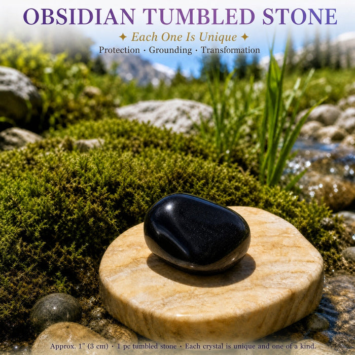 Obsidian tumbled stone