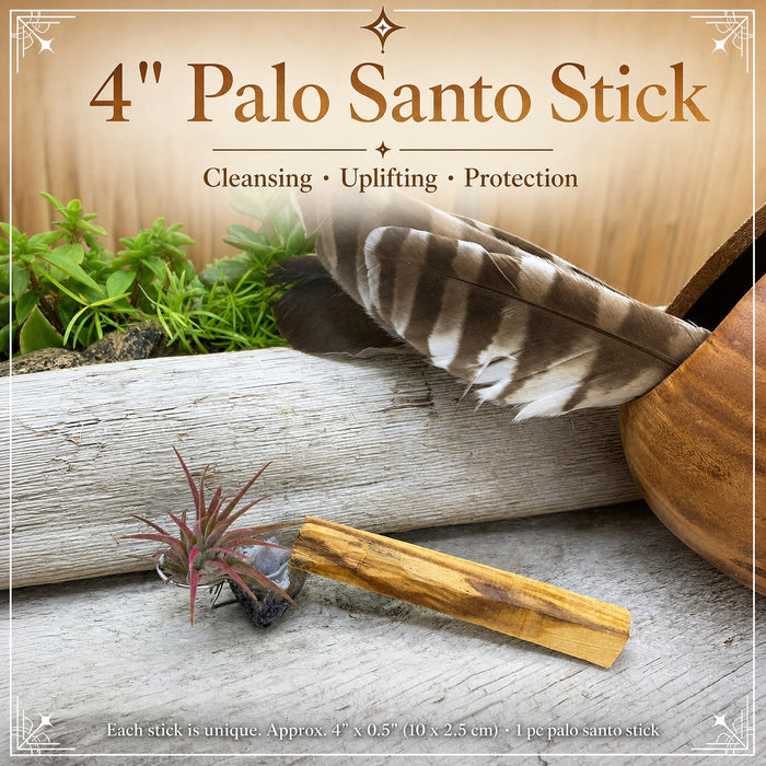 Single palo santo wood stick on weathered wood