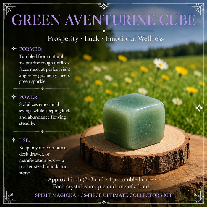 Green aventurine tumbled cube