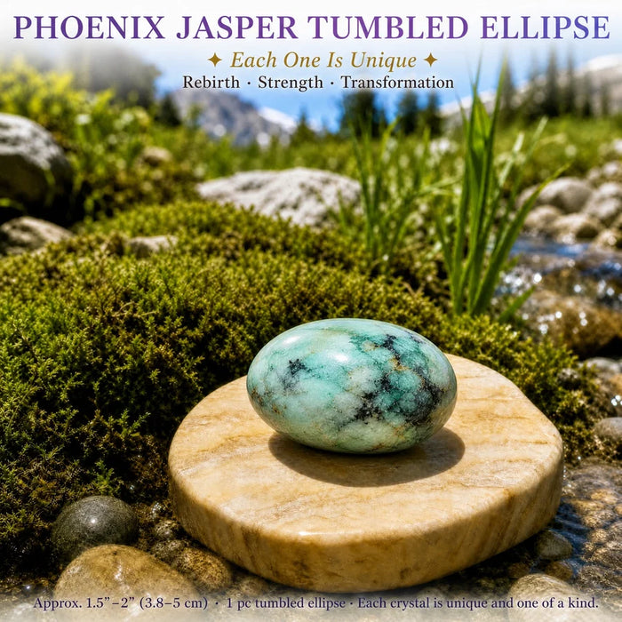Teal phoenix jasper tumbled stone