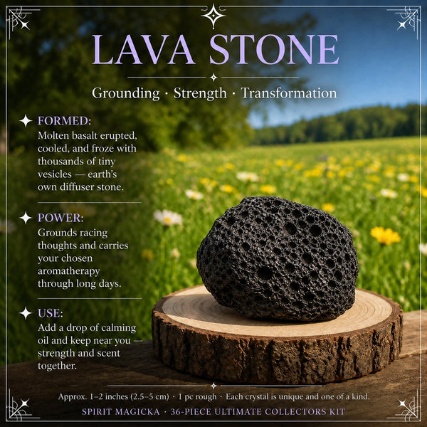 Rough black lava stone