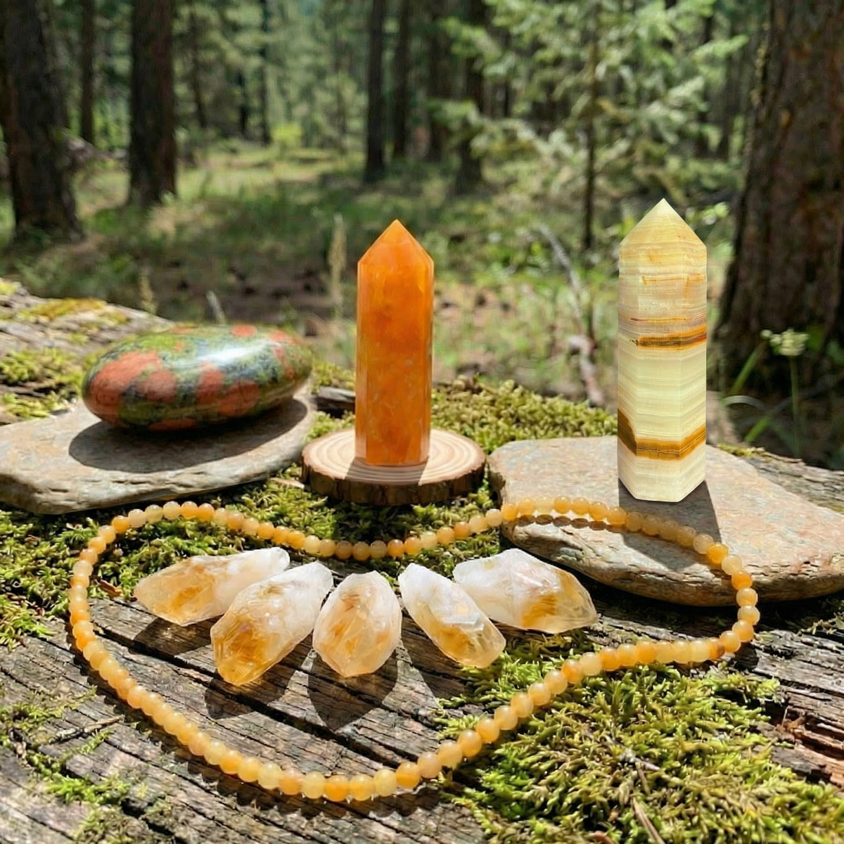 9 PC - Afghanistan Jade & Radiant Joy Crystals Energy Set