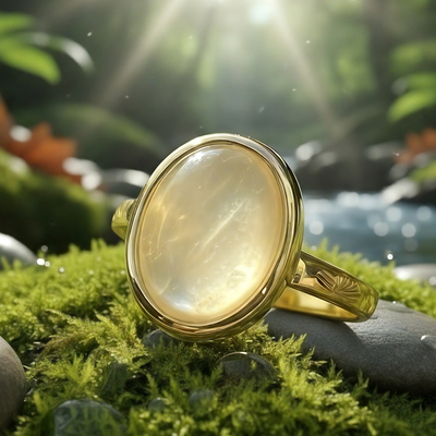 Z ARRON DESIGN Serenity Mondstein Kupferdraht-Anhänger-Halskette