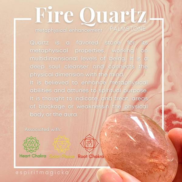 BREZPLAČNA NAGRADNA IGRA! Fire Quartz Palmstone - (samo plačajte stroške pošiljanja)