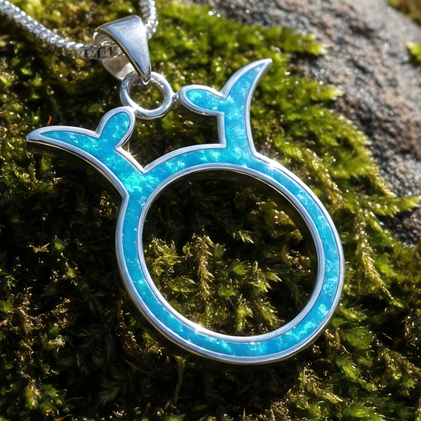 ♉ GEMSTONE JEWELRY EVENT Taurus Opal Zodiac Necklace  – April 20 to May 20