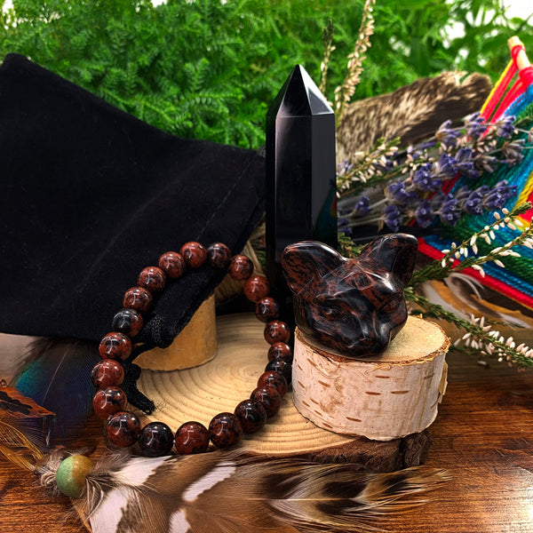 Spirit of Insite – Red Obsidian Crystal Totem Set