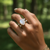 Z ARRON DESIGN Serenity Mondstein Kupferdraht-Anhänger-Halskette