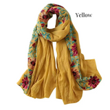 Boho Blossom Embroirdered Scarf