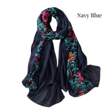 Boho Blossom Embroirdered Scarf