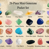 Ensemble de mini pochettes de 26 pièces pour pierres précieuses (+ sac de transport en velours)