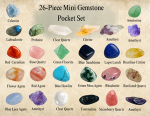 Ensemble de mini pochettes de 26 pièces pour pierres précieuses (+ sac de transport en velours)