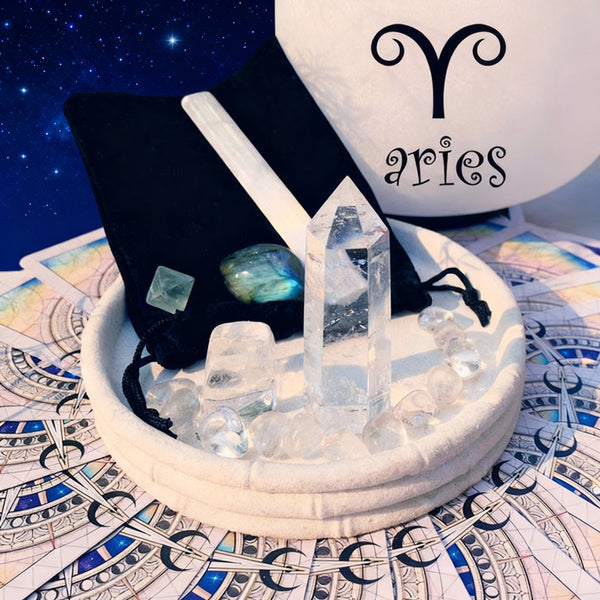 ♈ Vædderen - 21. marts - 19. april - Zodiac Crystal Fusion-sæt med etui