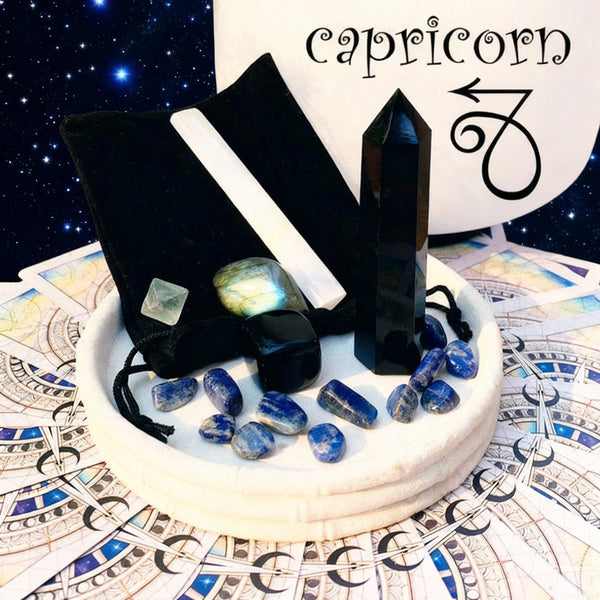 ♑ Stenbukken - 22. december - 19. januar - Zodiac Crystal Fusion Sæt med etui