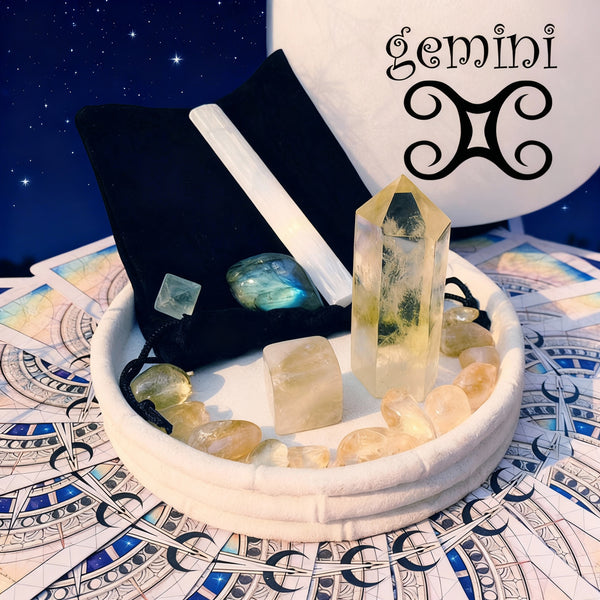 ♊ Gemini - 21. maj - 20. juni - Zodiac Crystal Fusion Sæt med etui