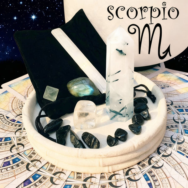 ♏ Skorpionen - 23. oktober - 21. november - Zodiac Crystal Fusion Sæt med etui
