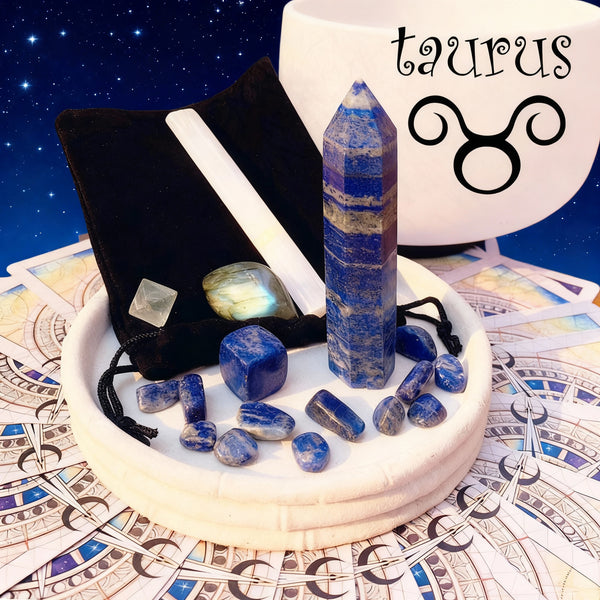 ♉ Taurus - 20. april - 20. maj - Zodiac Crystal Fusion-sæt med pose