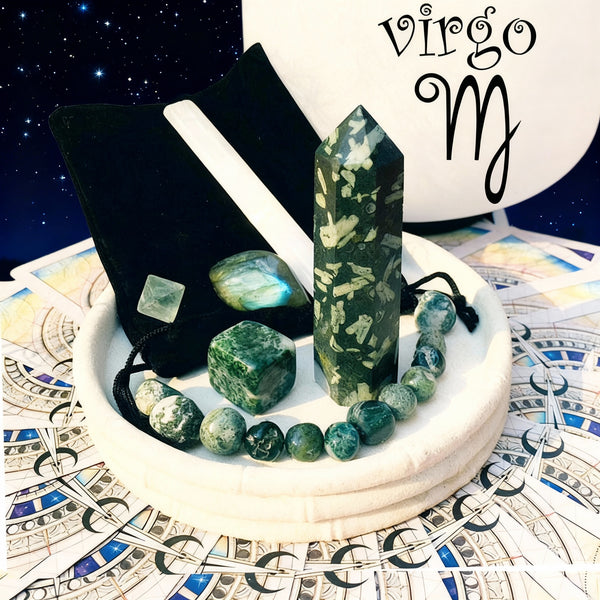 ♍ Jomfru - 23. august - 22. september - Zodiac Crystal Fusion-sæt med pose