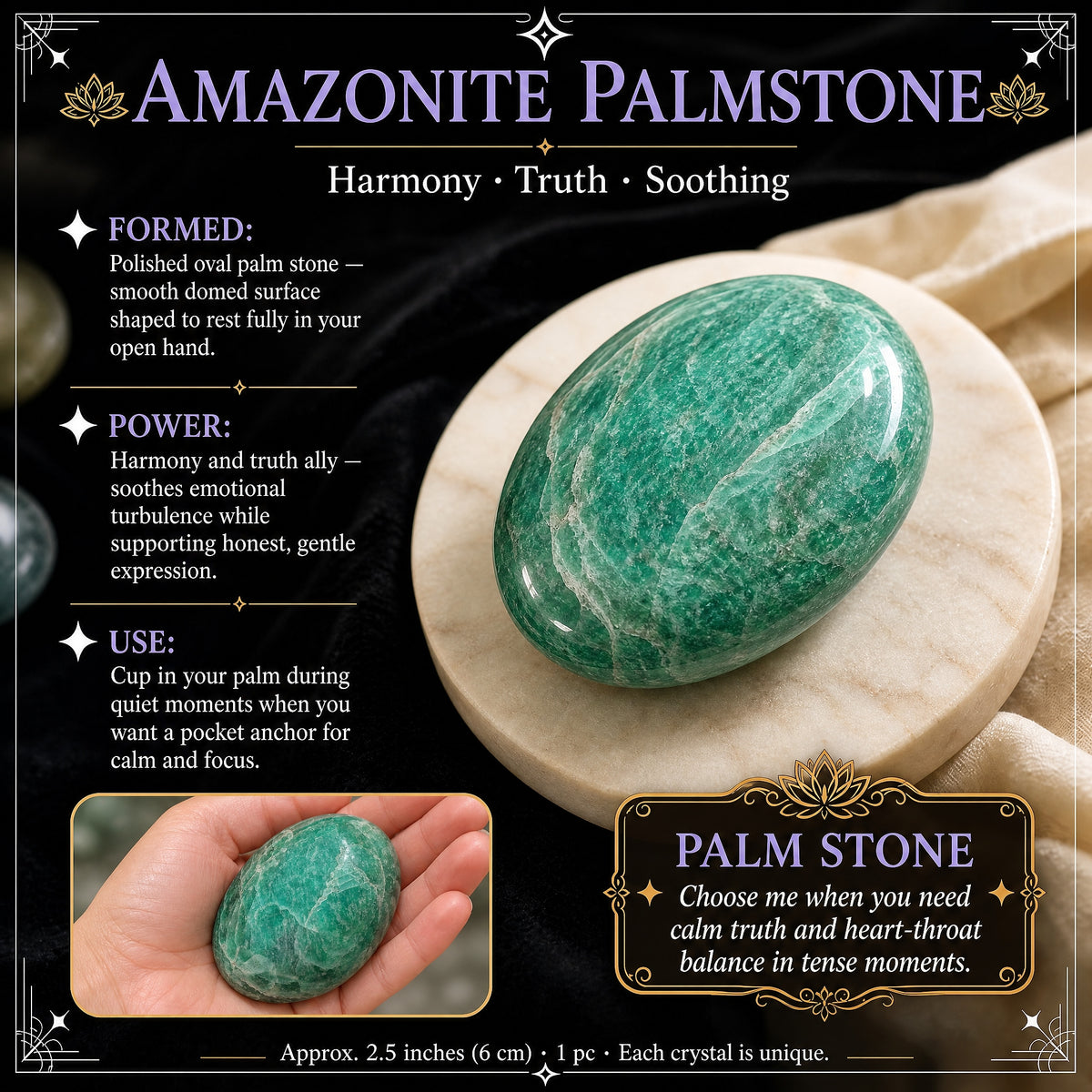 60 % de réduction sur Amazonite Palmstone 1 jour seulement