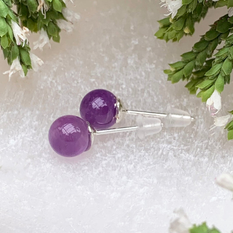 Earrings - Amethyst Studs