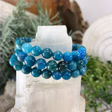 Bracelet Mala Apatite Avec Pochette En Velours