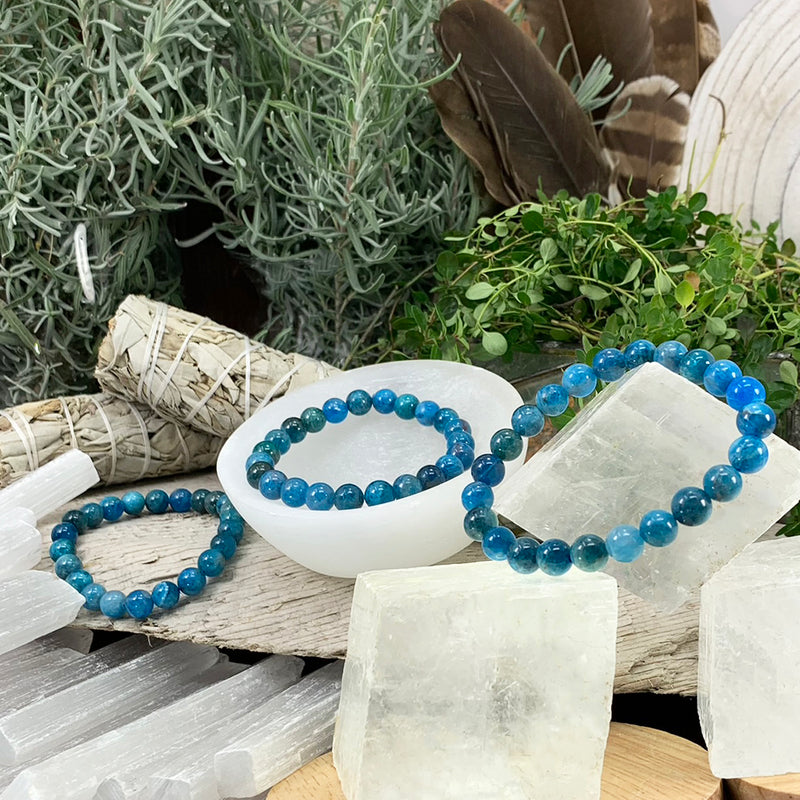 Mala Apatite armband með flauelspoka