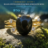 SUMMER 60% OFF SALE Black Onyx & Gold Sacred Strength Ring
