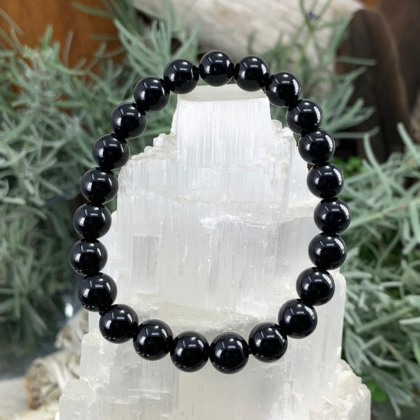 Mala Black Obsidian Bracelet With Velvet Pouch