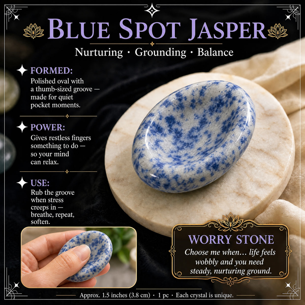 Blue Spot Jasper Worry Stone