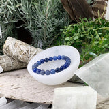 Mala Blue Aventurine Bracelet With Velvet Pouch