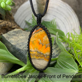 Bumblebee Macramé Pendant Necklace