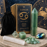 ♋ Krabbamein - 21. júní - 22. júlí - Zodiac Crystal Fusion sett með poka
