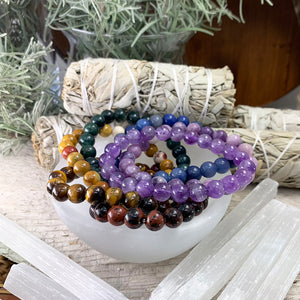 Ensemble de 7 bracelets de perles Mala Chakra (un bracelet pour chaque chakra)