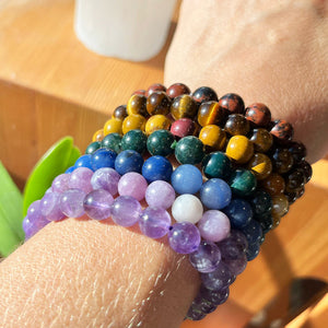 Ensemble de 7 bracelets de perles Mala Chakra (un bracelet pour chaque chakra)