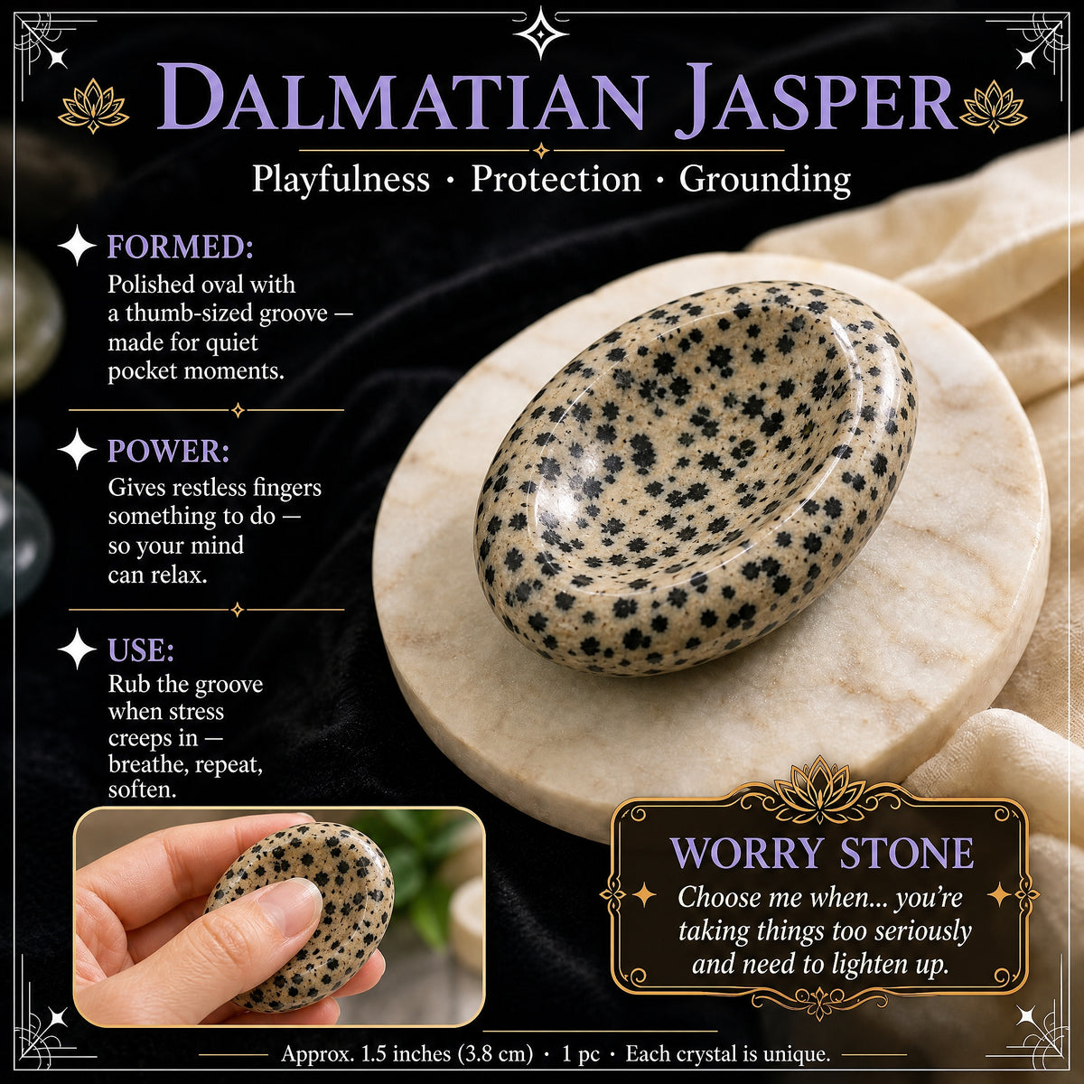 Dalmatian Jasper Worry Stone
