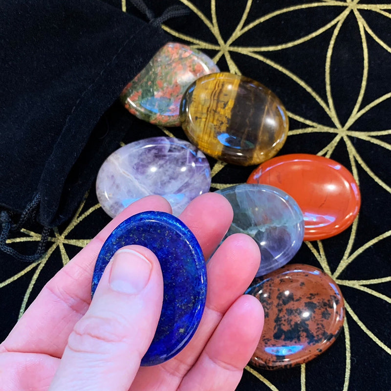 Don’t Worry Stones Chakra Set + Velvet Bag