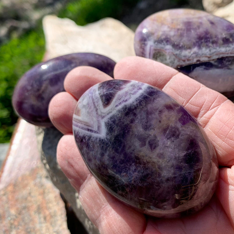 PRIZE WINNER!  Dream Amethyst Palmstone  - (Just Pay Cost of Shipping)