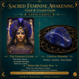 🌙 Deck Oracle d'éveil féminin sacré et ensemble de 13 compagnons de cristal