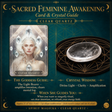 🌙 Deck Oracle d'éveil féminin sacré et ensemble de 13 compagnons de cristal