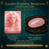 🌙 Deck Oracle d'éveil féminin sacré et ensemble de 13 compagnons de cristal