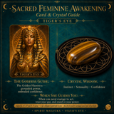 🌙 Deck Oracle d'éveil féminin sacré et ensemble de 13 compagnons de cristal