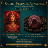 🌙 Deck Oracle d'éveil féminin sacré et ensemble de 13 compagnons de cristal