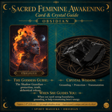 🌙 Deck Oracle d'éveil féminin sacré et ensemble de 13 compagnons de cristal