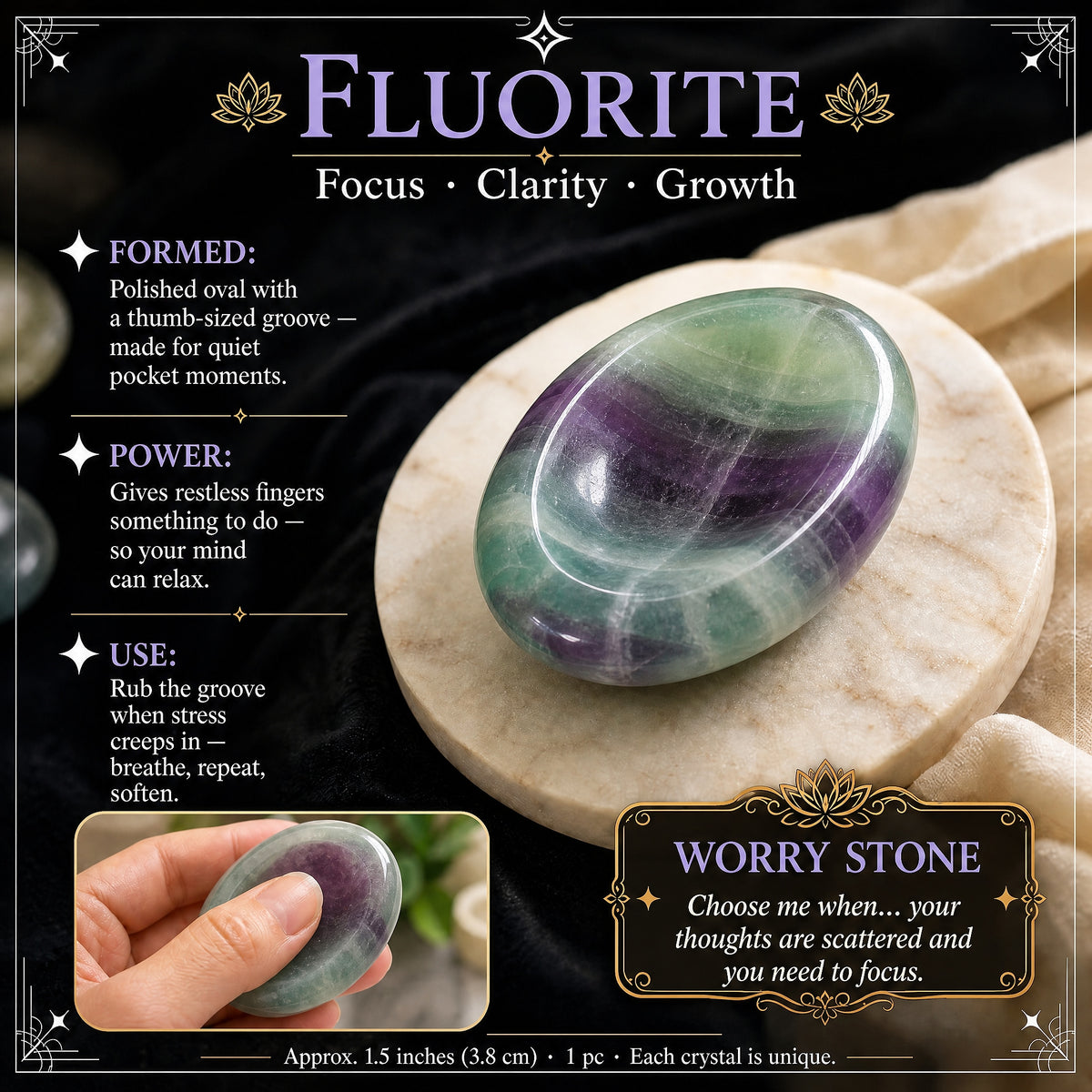 Fluorite Worry Stone