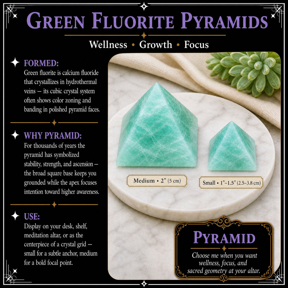 Pyramide de Fluorite Verte - Moyenne