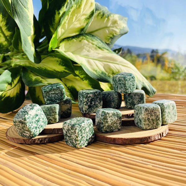 Green Spot Jasper Tumbled Stone Set of 12 - tumbledstone