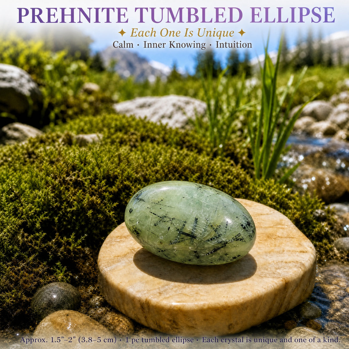 Ellipse dégringolée en préhnite