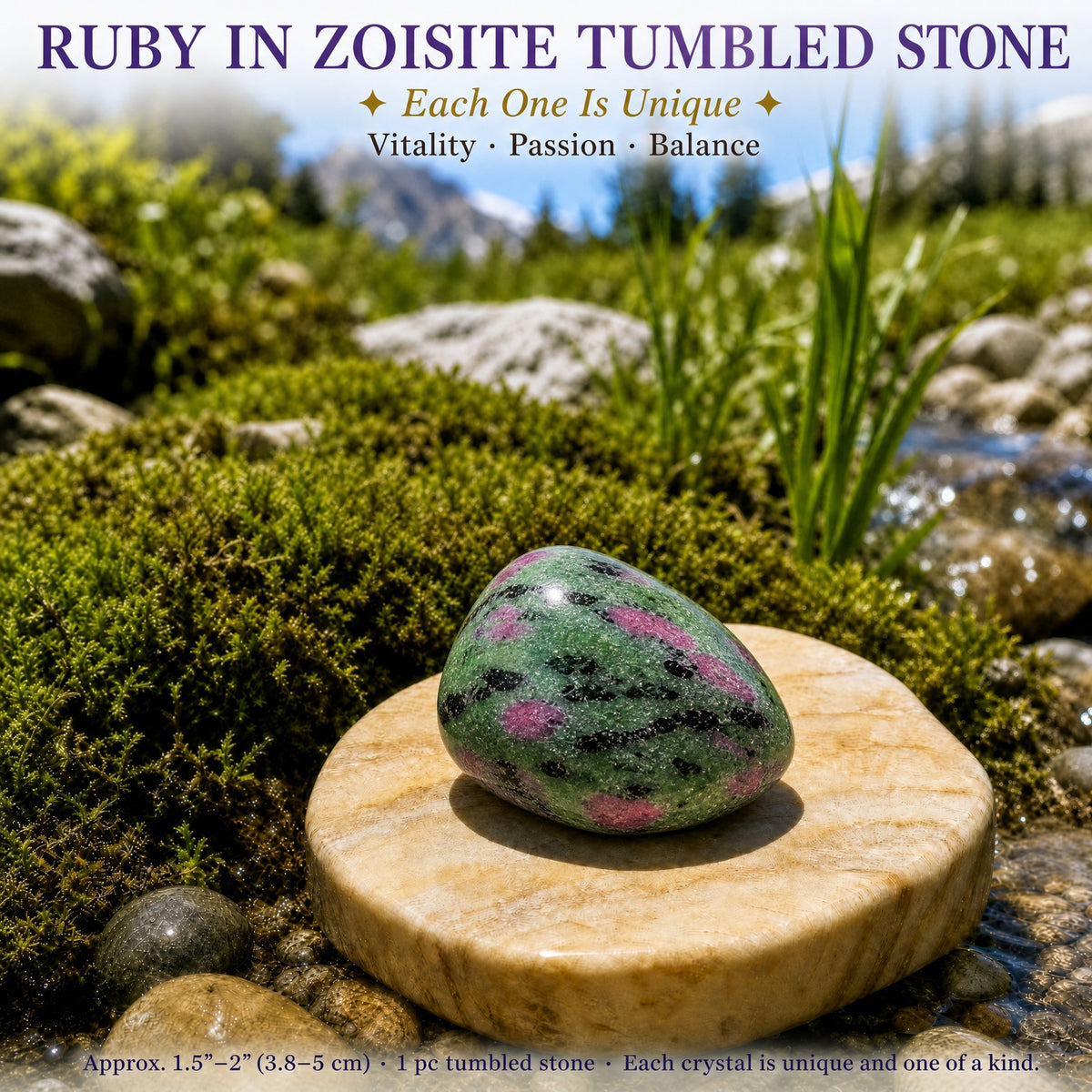 Rubis en pierre roulée Zoisite