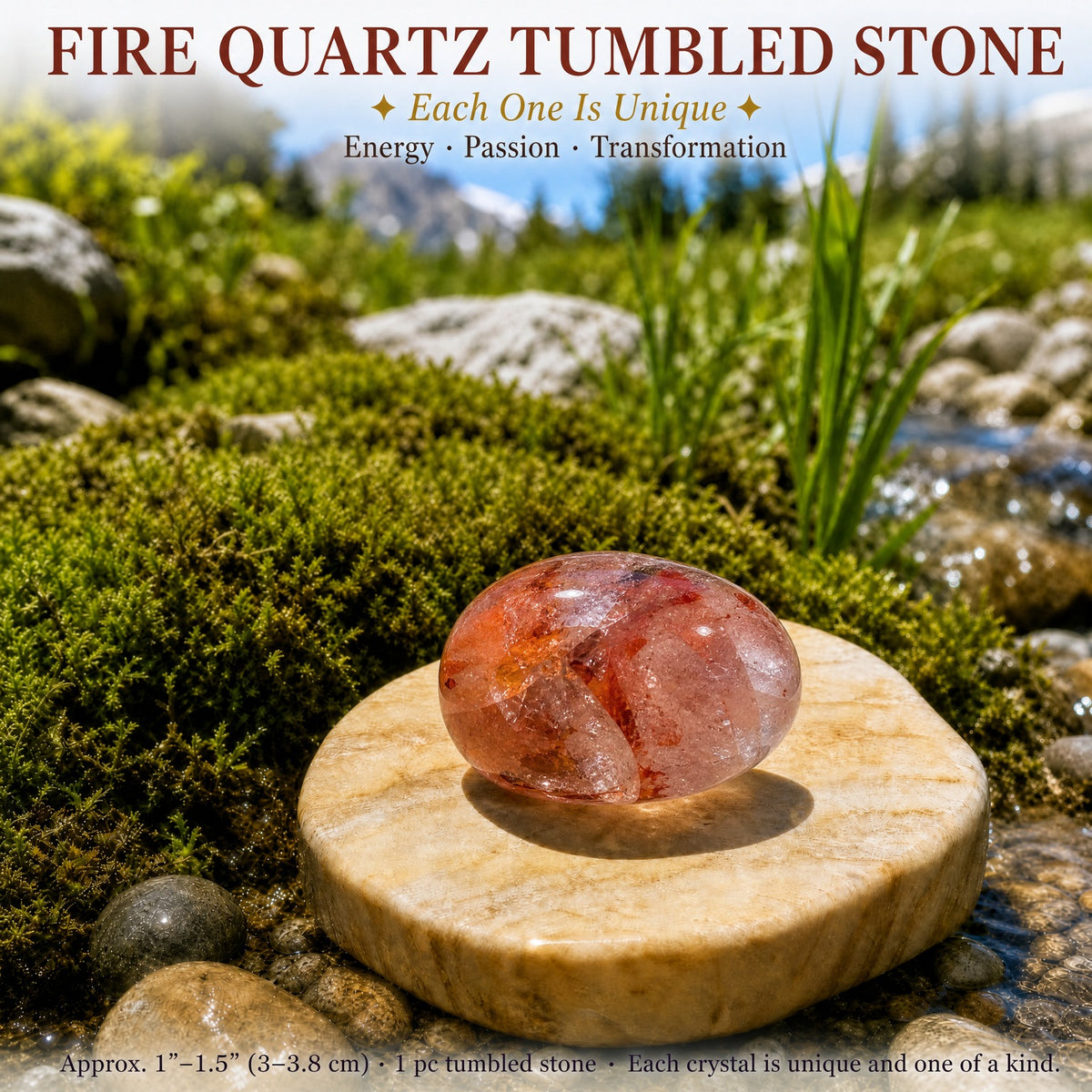 Pierre roulée quartz de feu