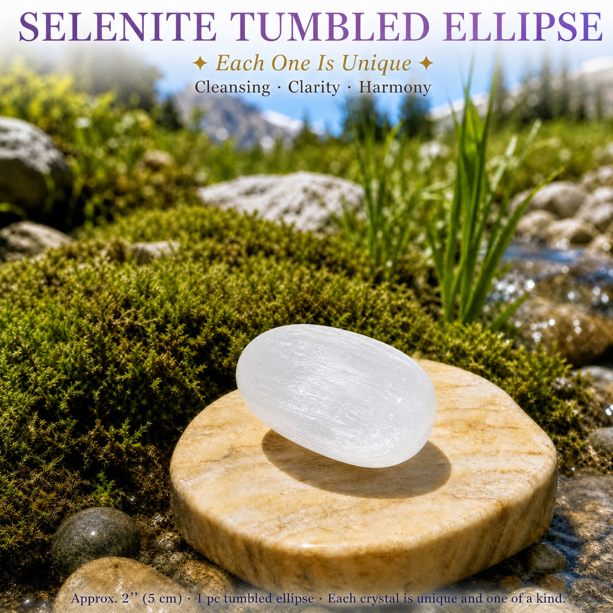 Pierres d'ellipse de sélénite